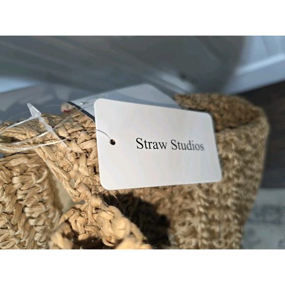 Rattan Bag for Women Straw Hand Woven With Bamboo Handles Handbag Beach - Picture 4 of 9